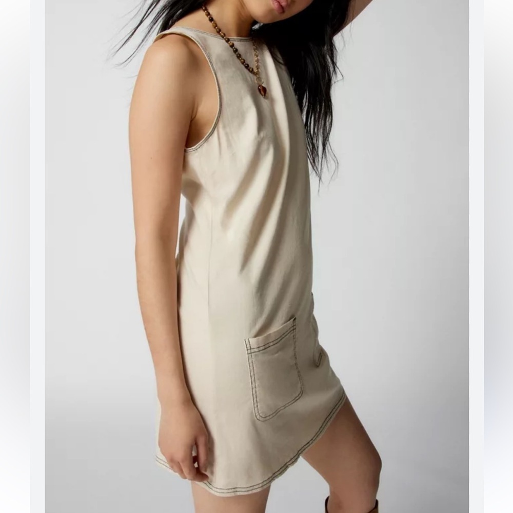 Urban Outfitters Beige Sleeveless Mini Dress